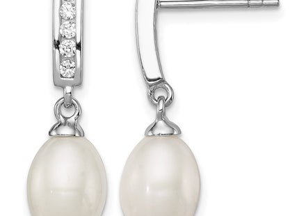 Sterling silver cubic zirconia drop earrings