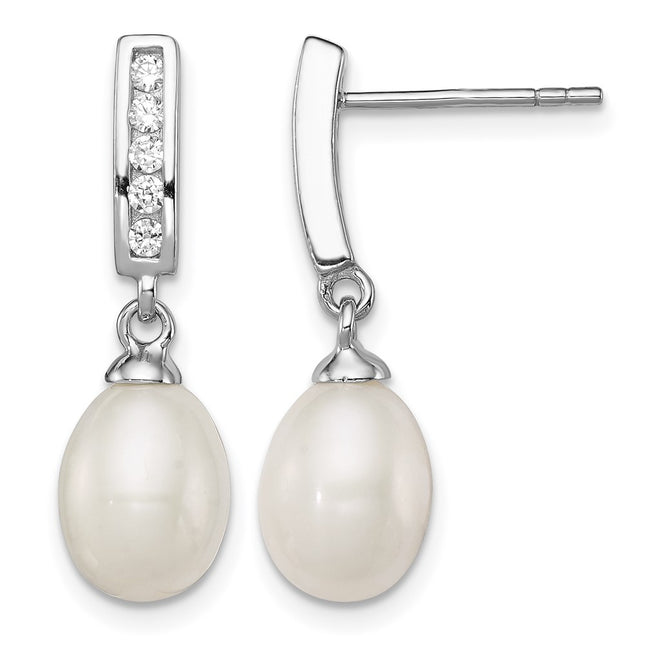 Sterling silver cubic zirconia drop earrings