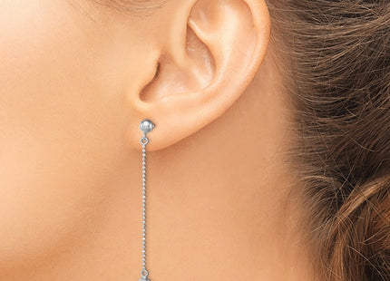 Sterling silver pearl drop earrings, another view