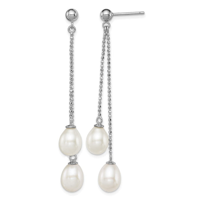 Sterling silver pearl drop earrings