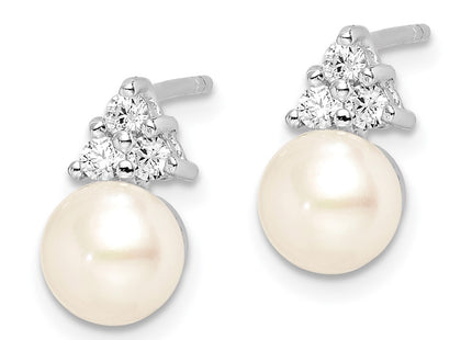 Sterling silver cubic zirconia earrings, alternate view