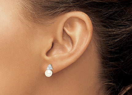 Sterling silver cubic zirconia earrings, another view