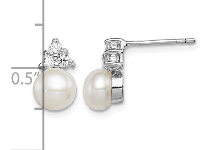 Sterling silver cubic zirconia earrings, further view
