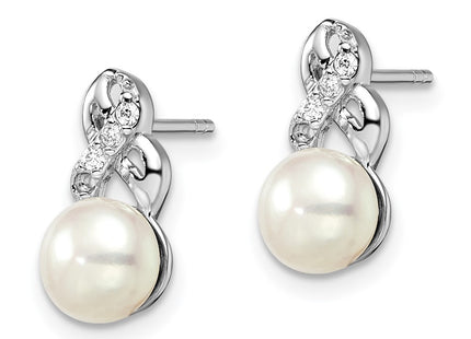 Sterling silver cubic zirconia earrings, alternate view