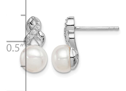 Sterling silver cubic zirconia earrings, further view