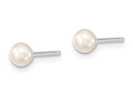 Sterling silver pearl earrings, alternate view