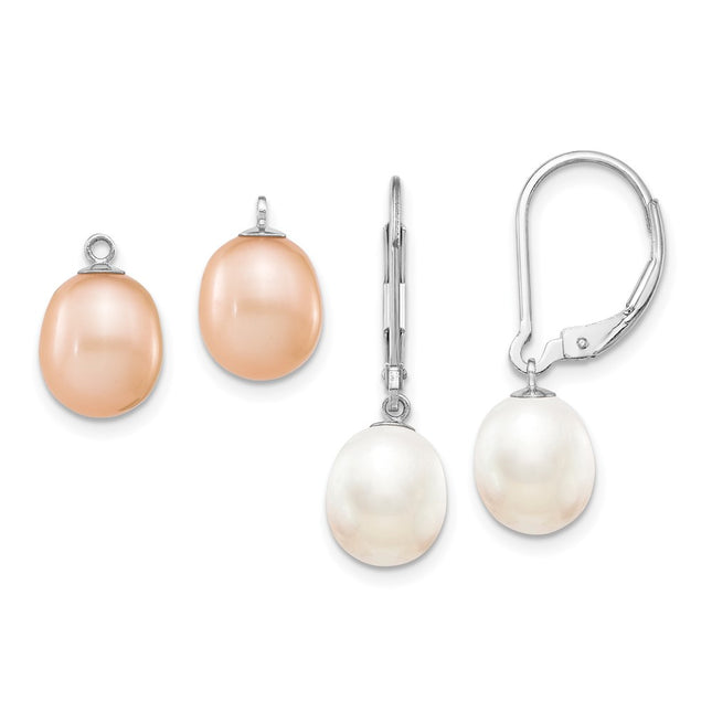 Sterling silver pearl drop earrings
