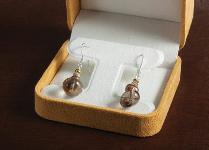 Sterling Silver Polished FWC Pearl, Crystal & Smoky Quartz Dangle Earrings