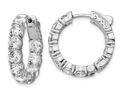 Sterling silver cubic zirconia hoop earrings