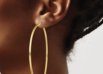 Sterling Silver Gold-Tone Polished Hoop Earrings (Style QE13131)