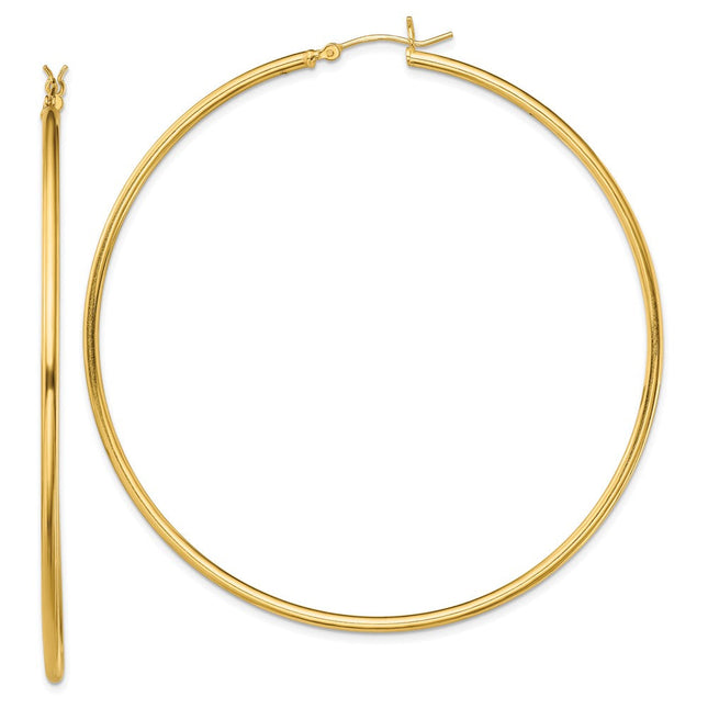 Sterling Silver Gold-Tone Polished Hoop Earrings