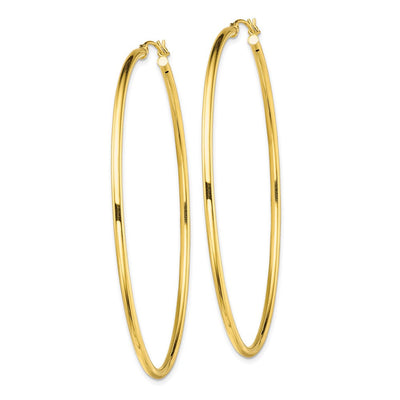 Sterling Silver Gold-Tone Polished Hoop Earrings, 65 x 2mm