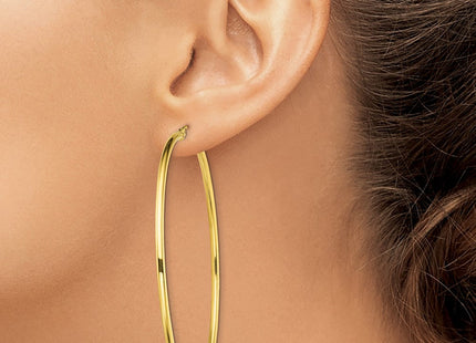 Sterling Silver Gold-Tone Polished Hoop Earrings (Style QE13132)