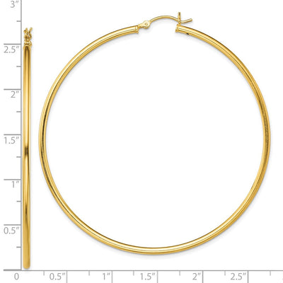 Sterling Silver Gold-Tone Polished Hoop Earrings, 65 x 2mm