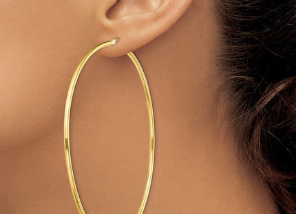 Sterling Silver Gold-Tone Polished Hoop Earrings (Style QE13133)