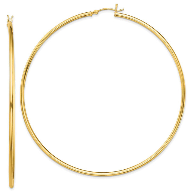 Sterling Silver Gold-Tone Polished Hoop Earrings