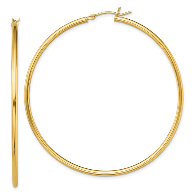 Sterling Silver Gold-Tone Polished Hoop Earrings