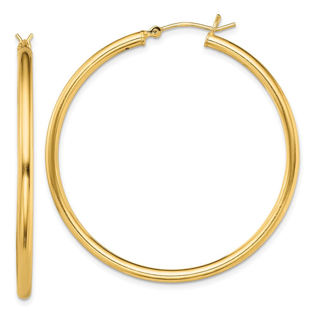 Sterling Silver Gold-Tone Polished Hoop Earrings