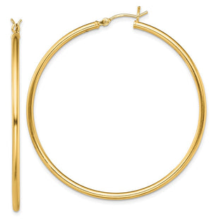 Sterling Silver Gold-Tone Polished Hoop Earrings (Style QE13137)