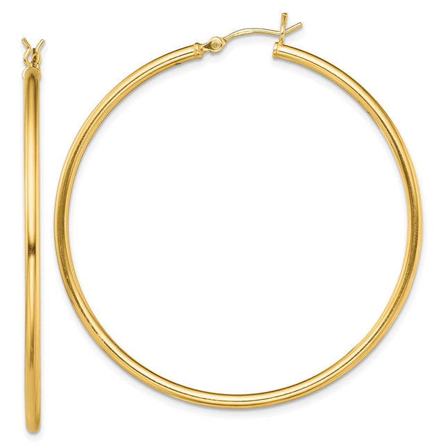 Sterling Silver Gold-Tone Polished Hoop Earrings