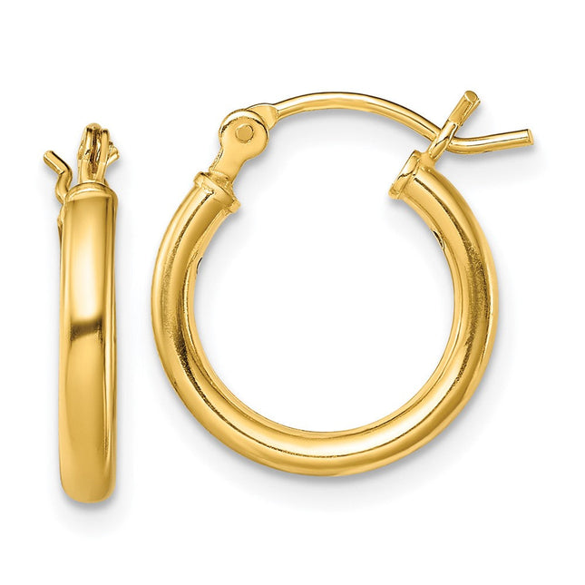 Sterling Silver Gold-Tone Polished Hoop Earrings