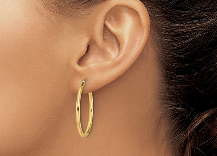 Sterling Silver Gold-Tone Polished Hoop Earrings (Style QE13139)
