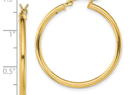 Sterling Silver Gold-Tone Polished Hoop Earrings (Style QE13139)