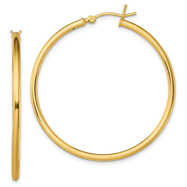 Sterling Silver Gold-Tone Polished Hoop Earrings