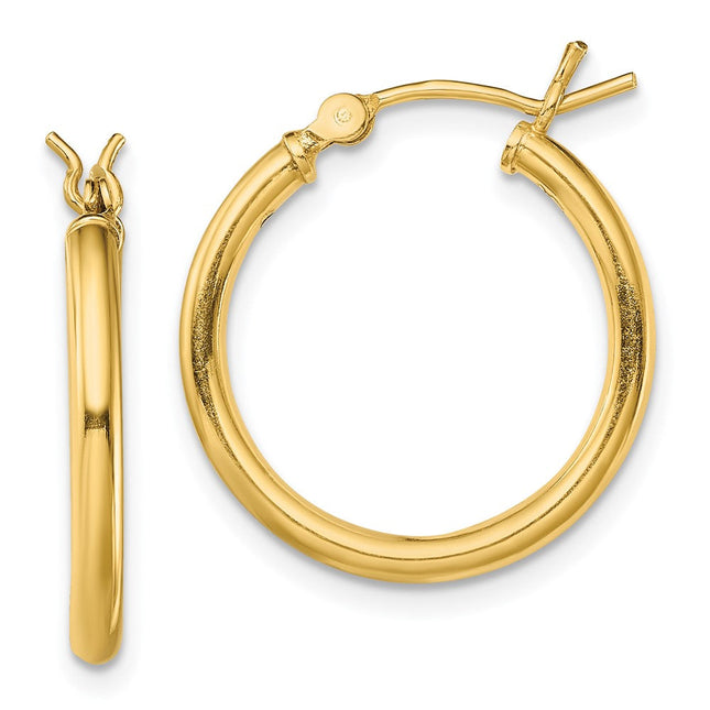 Sterling Silver Gold-Tone Polished Hoop Earrings