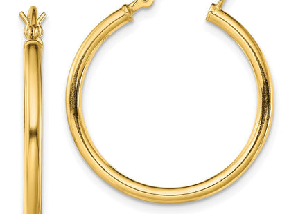 Sterling Silver Gold-Tone Polished Hoop Earrings (Style QE13145)