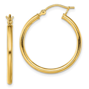 Sterling Silver Gold-Tone Polished Hoop Earrings (Style QE13145)