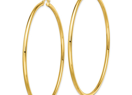 Sterling Silver Gold-Tone Polished 2. Hoop Earrings (Style QE13146)