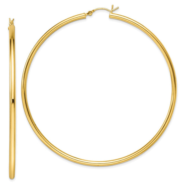 Sterling Silver Gold-Tone Polished 2. Hoop Earrings
