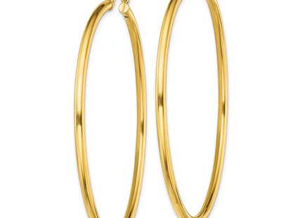 Sterling Silver Gold-Tone Polished 2. Hoop Earrings (Style QE13147)