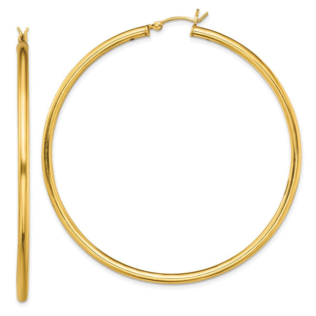 Sterling Silver Gold-Tone Polished 2. Hoop Earrings