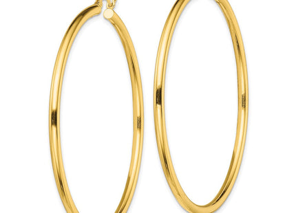 Sterling Silver Gold-Tone Polished 2. Hoop Earrings (Style QE13148)
