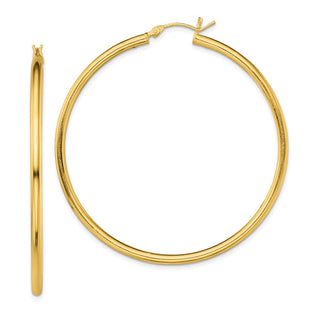 Sterling Silver Gold-Tone Polished 2. Hoop Earrings (Style QE13148)