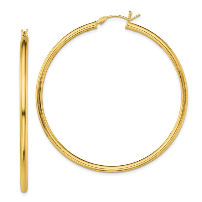 Sterling Silver Gold-Tone Polished 2. Hoop Earrings