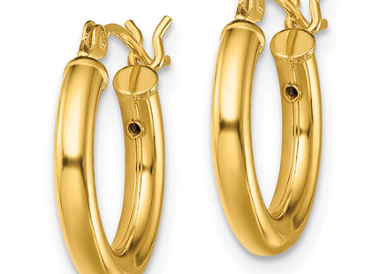 Sterling Silver Gold-Tone Polished 2. Hoop Earrings (Style QE13149)
