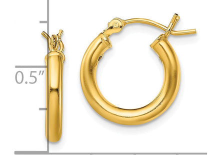Sterling Silver Gold-Tone Polished 2. Hoop Earrings (Style QE13149)