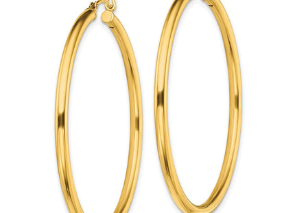 Sterling Silver Gold-Tone Polished 2. Hoop Earrings (Style QE13150)
