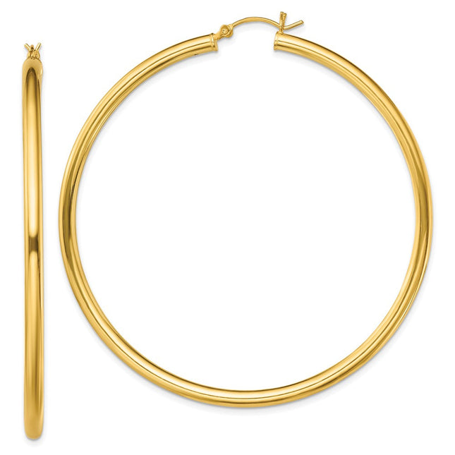 Sterling Silver Gold-Tone Polished Hoop Earrings