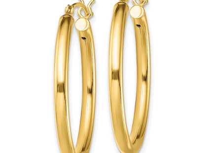 Sterling Silver Gold-Tone Polished 2. Hoop Earrings (Style QE13152)