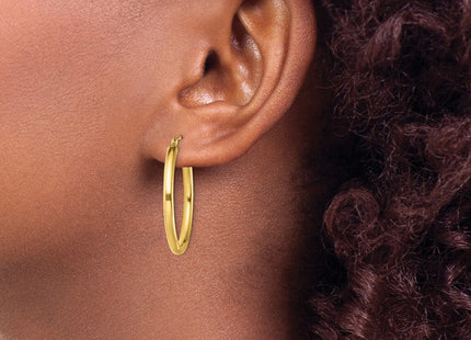 Sterling Silver Gold-Tone Polished 2. Hoop Earrings (Style QE13152)