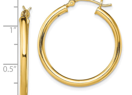 Sterling Silver Gold-Tone Polished 2. Hoop Earrings (Style QE13152)