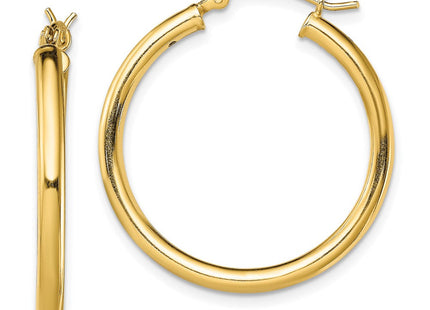 Sterling Silver Gold-Tone Polished 2. Hoop Earrings (Style QE13152)