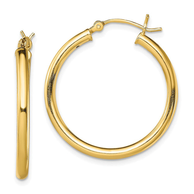 Sterling Silver Gold-Tone Polished 2. Hoop Earrings