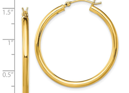 Sterling Silver Gold-Tone Polished 2. Hoop Earrings (Style QE13153)