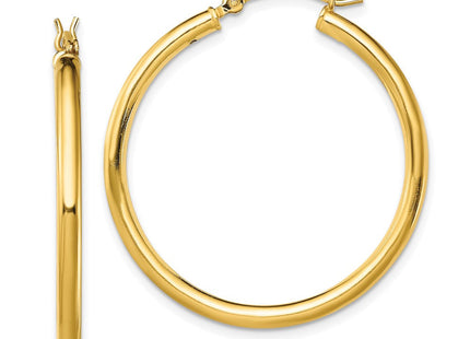 Sterling Silver Gold-Tone Polished 2. Hoop Earrings (Style QE13153)