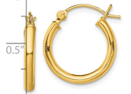 Sterling Silver Gold-Tone Polished 2. Hoop Earrings (Style QE13154)